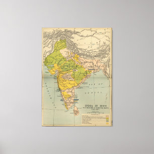 ヴィンテージインドMarathaおよびマイソール戦争の地図(1804年) キャンバスプリント