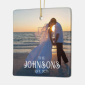 ヴィンテージインライン結婚文字の写真 セラミックオーナメント (左)