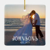 ヴィンテージインライン結婚文字の写真 セラミックオーナメント (裏面)