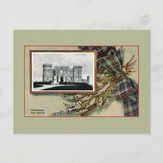 ヴィンテージインヴァネスキャッスル伝統的スコットランド ポストカード (正面)
