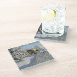 ヴィンテージイヴァンチョルツェ冬の風景 ガラスコースター