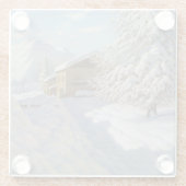 ヴィンテージイヴァンチョルツェ冬の風景 ガラスコースター (裏面)