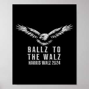 ヴィンテージイーグルアメリカ国旗Harris Waltz 2024 Ballz To ポスター