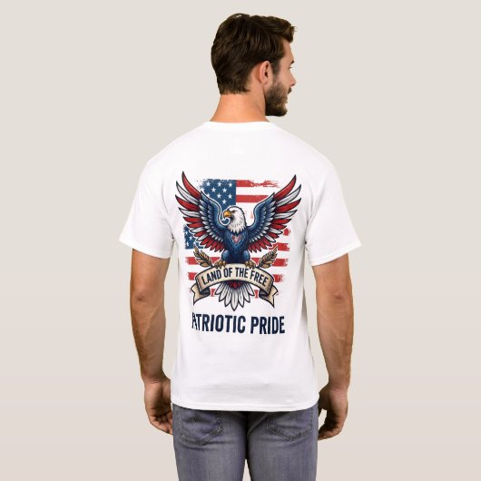 ヴィンテージイーグルランド・オブ・ザ・フリー愛国心Tシャツ Tシャツ (裏面フル)