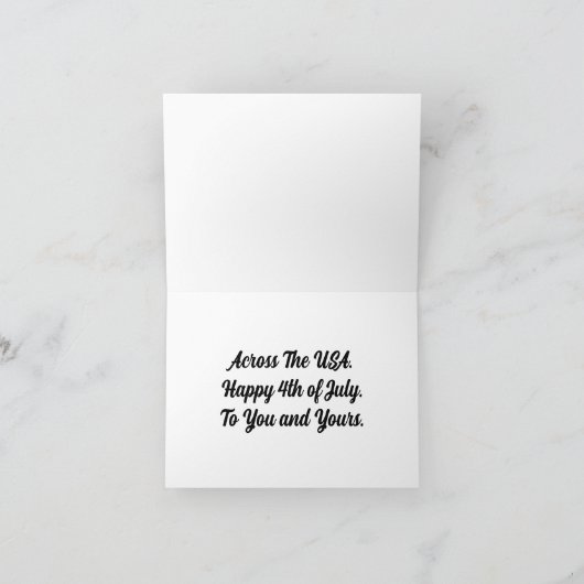 ヴィンテージイーグル国旗7月4日ホリデーカード シーズンカード (内部)