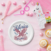 ヴィンテージイーグル愛国的アメリカ ペーパープレート (パーティー)