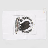 ヴィンテージイーグル自由の国愛国Tシャツデザイン ゴルフタオル (横)
