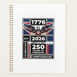 ヴィンテージイーグル 1776 2026 Tシャツ 愛国的なタイポグラフィ プランナー手帳