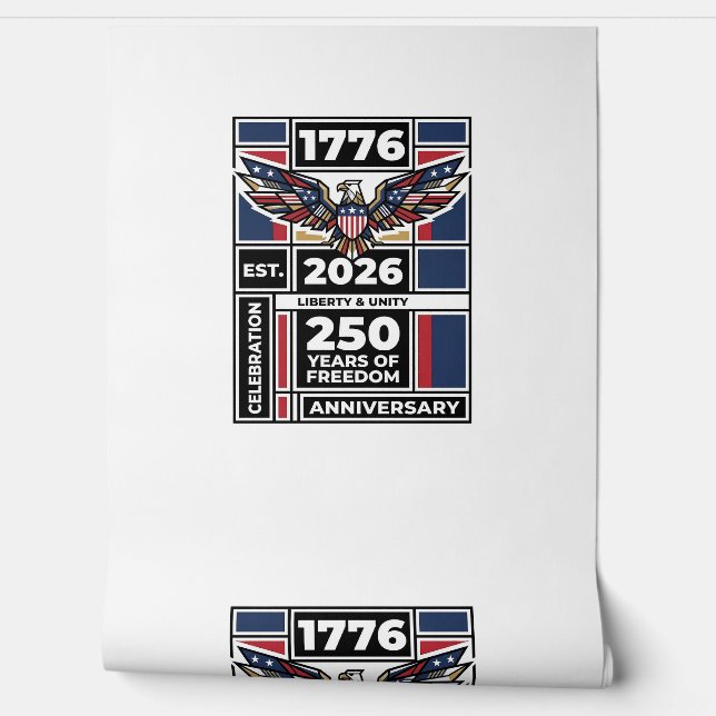 ヴィンテージイーグル 1776 2026 Tシャツ 愛国的なタイポグラフィ 壁紙 (ほどく)
