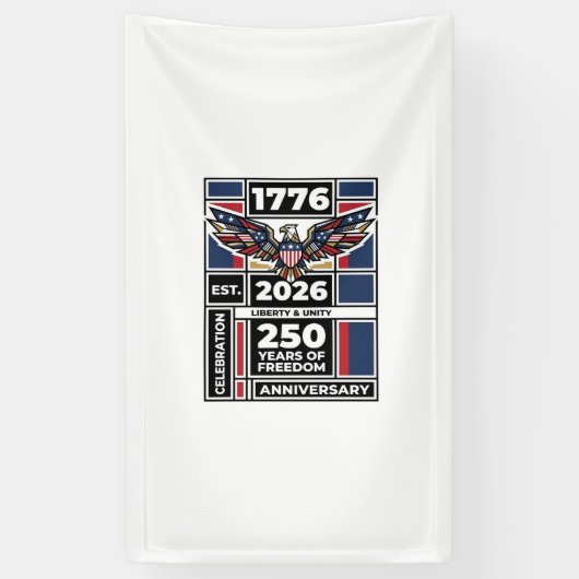 ヴィンテージイーグル 1776 2026 Tシャツ 愛国的なタイポグラフィ 横断幕 (縦)