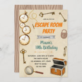 ヴィンテージイースケープルームの誕生日招待 招待状 (正面/裏面)