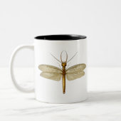 ヴィンテージイースタンドボンフライドラゴンフライイラストレーション ツートーンマグカップ (左)