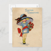 ヴィンテージイースターかわいこちゃん シーズンポストカード (正面/裏面)