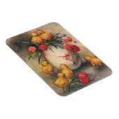 ヴィンテージイースターのひな（赤いチューリップの花） マグネット (右側)