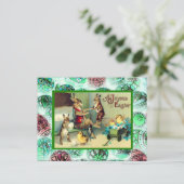 ヴィンテージイースターのウサギ家庭で シーズンポストカード (スタンド正面)