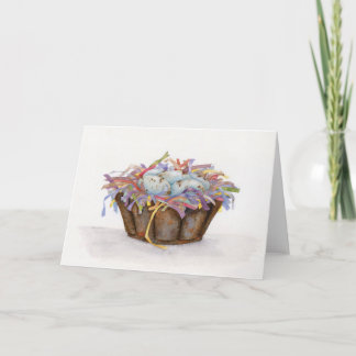 ヴィンテージイースターの卵かご折り畳みグリーティングカード カード