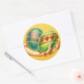 ヴィンテージイースターの卵の挨拶 ラウンドシール (封筒)