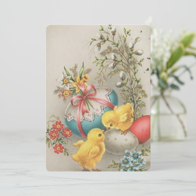 ヴィンテージイースターの挨拶テンプレート (スタンド正面)