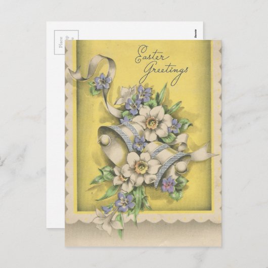 ヴィンテージイースターの鐘の挨拶 シーズンポストカード (正面/裏面)