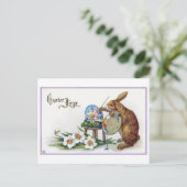 ヴィンテージイースターアーティストバニー ポストカード (スタンド正面)