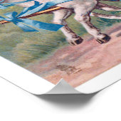 ヴィンテージイースターイラストレーションと少女と子羊 ポスター (角)