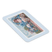 ヴィンテージイースターイラストレーションと少女と子羊 マグネット (右側)