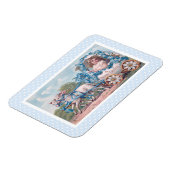 ヴィンテージイースターイラストレーションと少女と子羊 マグネット (左側)