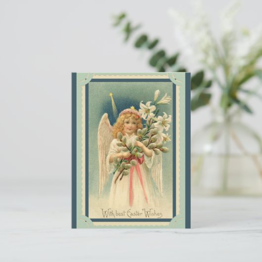 ヴィンテージイースターウィッシュエンジェルリリー ポストカード (スタンド正面)
