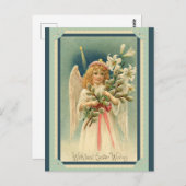 ヴィンテージイースターウィッシュエンジェルリリー ポストカード (正面/裏面)