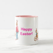 ヴィンテージイースターウサギと卵カート内の家族, ZSSG ツートーンマグカップ (中央)