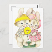 ヴィンテージイースターウサギの子どもたち ポストカード (正面/裏面)