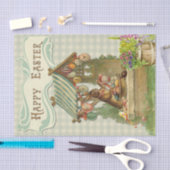 ヴィンテージイースターウサギ販売卵 薄葉紙 (クラフト)