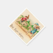 ヴィンテージイースターウサギ馬子の挨拶 スタンダードカクテルナプキン (角)