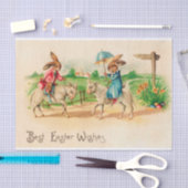 ヴィンテージイースターウサギ馬子の挨拶 薄葉紙 (クラフト)