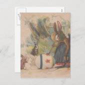 ヴィンテージイースターウサギ シーズンポストカード (正面/裏面)