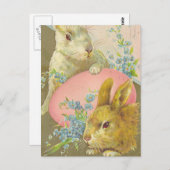 ヴィンテージイースターウサギ ポストカード (正面/裏面)