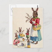 ヴィンテージイースターウサギ ポストカード (正面/裏面)