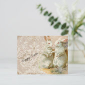 ヴィンテージイースターウサギ ポストカード (スタンド正面)