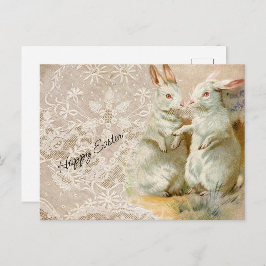 ヴィンテージイースターウサギ ポストカード (正面/裏面)