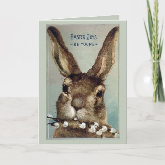 ヴィンテージイースターウサギ(柳の枝) シーズンカード (正面)