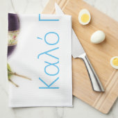 ヴィンテージイースターエッグさくらんぼ開花&ギリシャ文字 キッチンタオル (四つ折り)