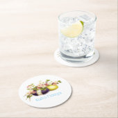 ヴィンテージイースターエッグさくらんぼ開花&ギリシャ文字 ラウンドペーパーコースター (インサイチュ)