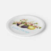 ヴィンテージイースターエッグとさくらんぼ開花&ギリシャ文字 ペーパープレート (アングル)