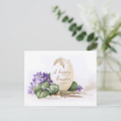 ヴィンテージイースターエッグとスミレ シーズンポストカード (スタンド正面)