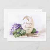 ヴィンテージイースターエッグとスミレ シーズンポストカード (正面/裏面)