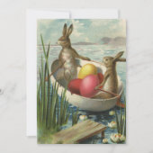 ヴィンテージイースターエッグとボートのイースターバニー シーズンカード (正面)