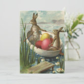 ヴィンテージイースターエッグとボートのイースターバニー シーズンカード (スタンド正面)