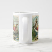 ヴィンテージイースターエッグとボートのイースターバニー ジャンボコーヒーマグカップ (裏面)