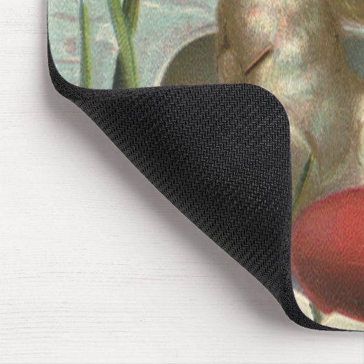 ヴィンテージイースターエッグとボートのイースターバニー マウスパッド (コーナー)