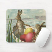 ヴィンテージイースターエッグとボートのイースターバニー マウスパッド (マウス)